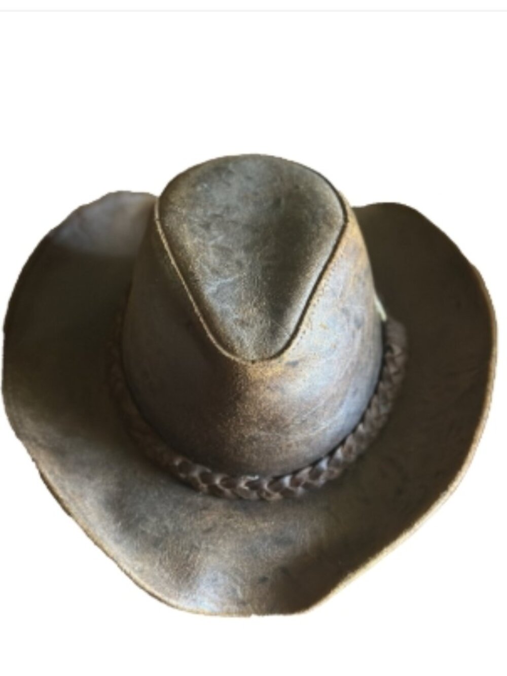 🤠 Henschel Distressed Leather Cowboy Hat Size M Brown Western Outback 🔥
